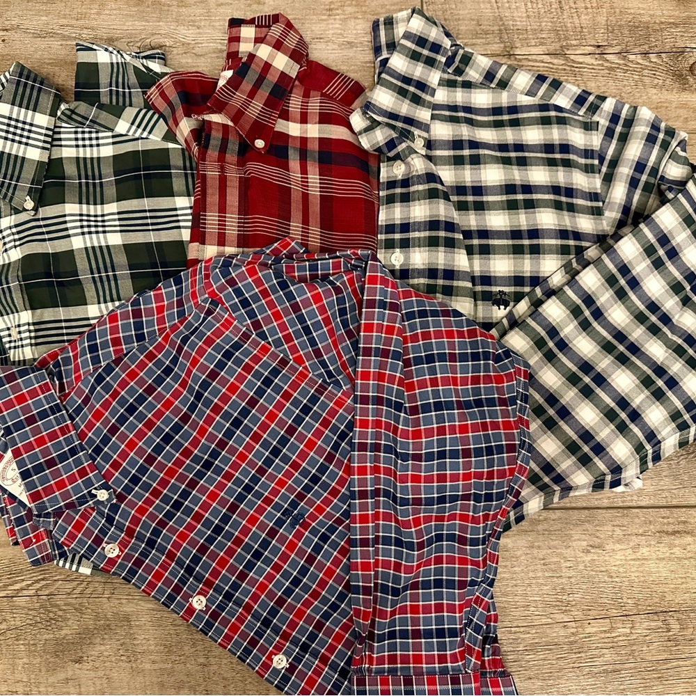Brooks Brothers Madison Plaid Dress Shirts Bundle